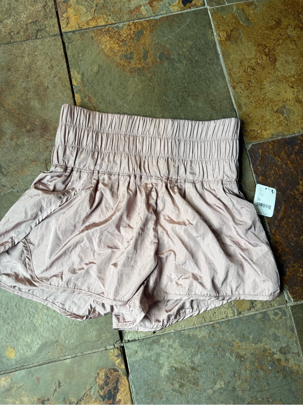 Free Peopls Lavendar Smocked Waist Athletic Shorts